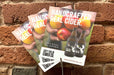 Custom 14pt uncoated matte postcards for Left Field Cider Co featuring Handcrafted Real Cider printed graphic against a brick wall background
