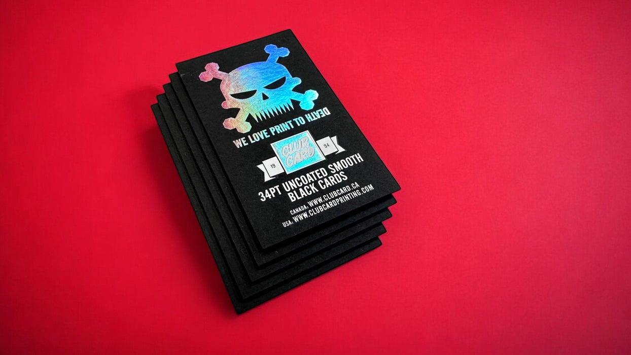 Black Uncoated Postcards 34pt - Clubcard Printing USA