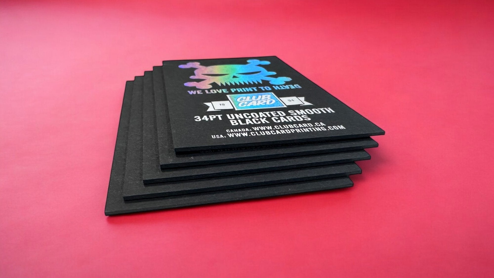 Black Uncoated Postcards 34pt - Clubcard Printing USA