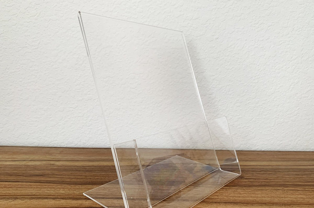 Clear Acrylic Literature Stand With Pocket | Clubcard Printing - Clubcard Printing USA