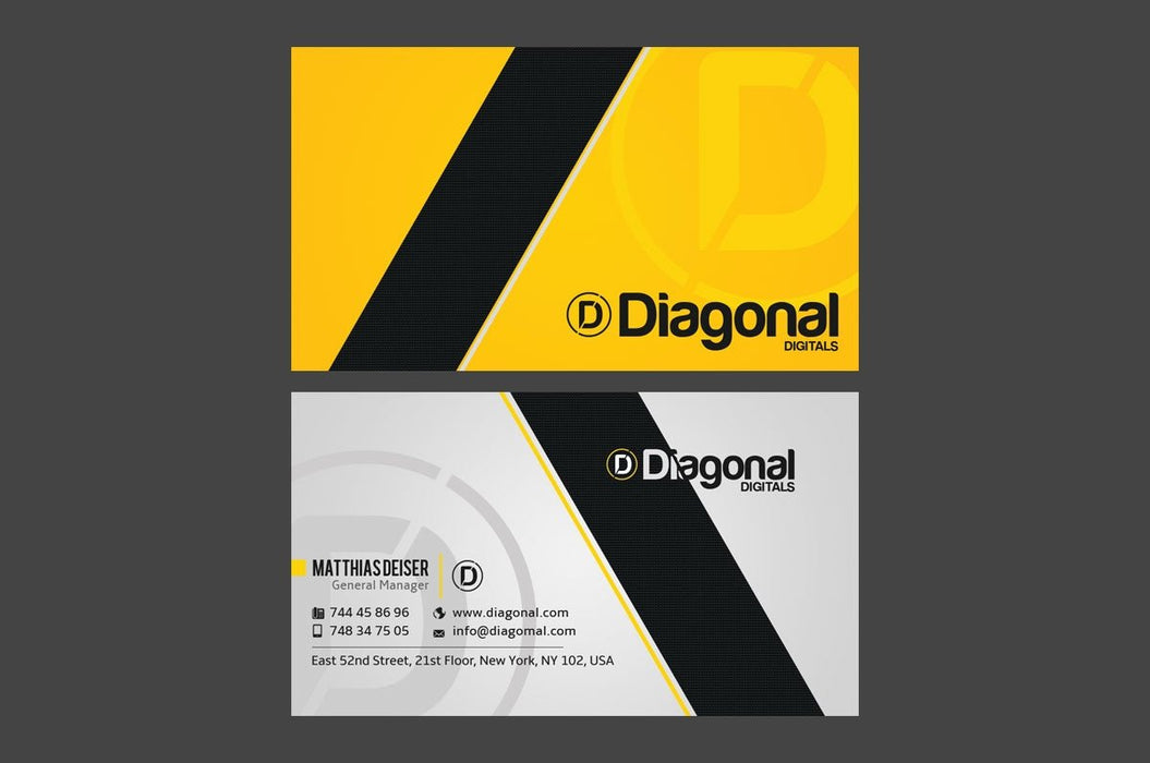 Diagonal Business Card Template - Clubcard Printing USA