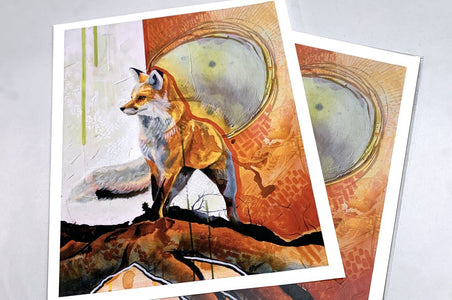Archival Fine Art Print of a fox in watercolor painterly style On 19mil epson fine art paper