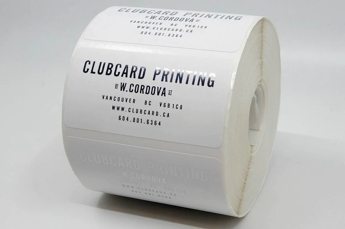 Foil Stamped Non - Weatherproof Flexo Stickers - Clubcard Printing USA