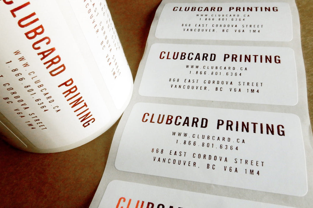 Foil Stamped Non - Weatherproof Flexo Stickers - Clubcard Printing USA