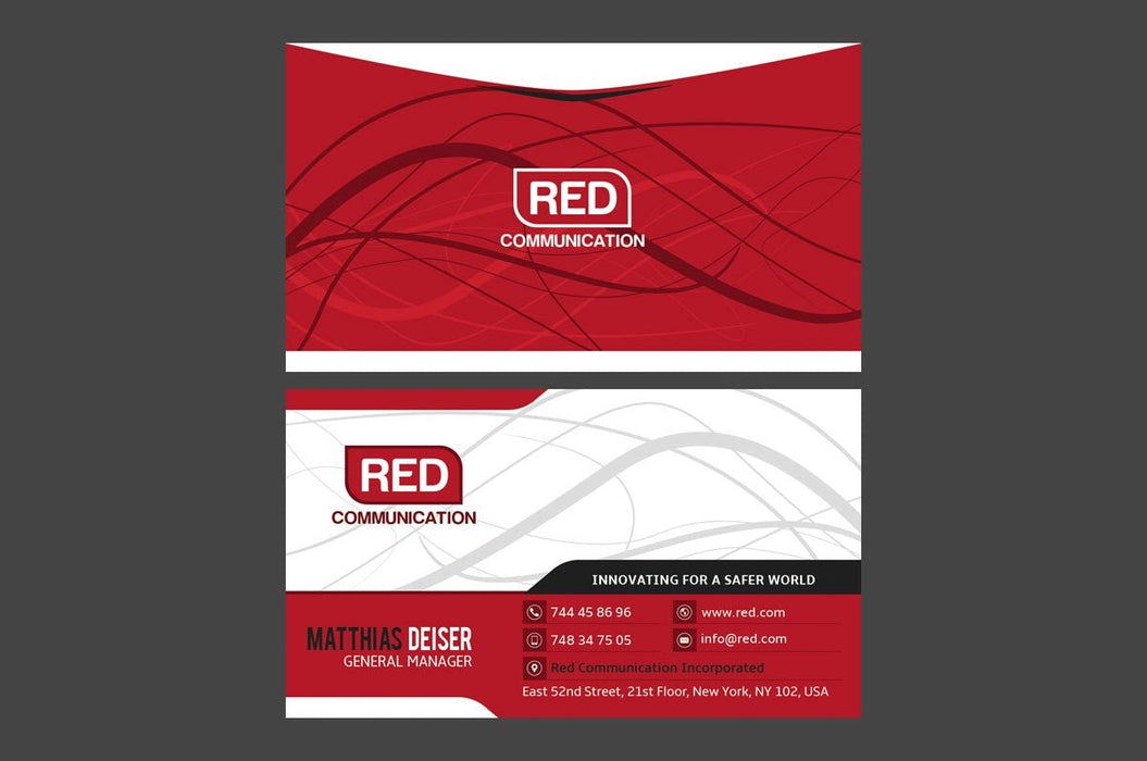 Red Swoop Business Card Template - Clubcard Printing USA