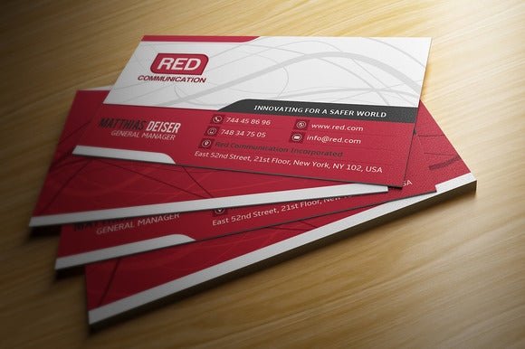 Red Swoop Business Card Template - Clubcard Printing USA