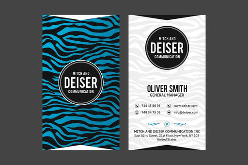 Zebra Stripe Business Card Template - Clubcard Printing USA