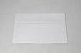 Front of an uncoated blank white wove envelope on a white background.